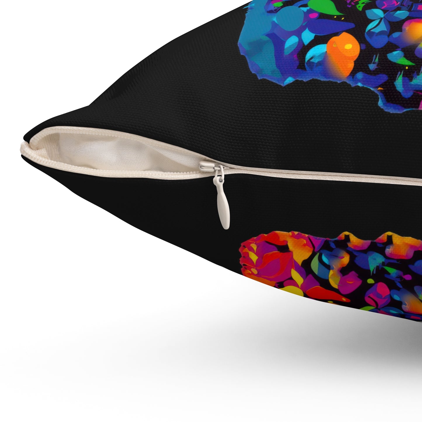 Dia De Muertos Panther Throw Pillow