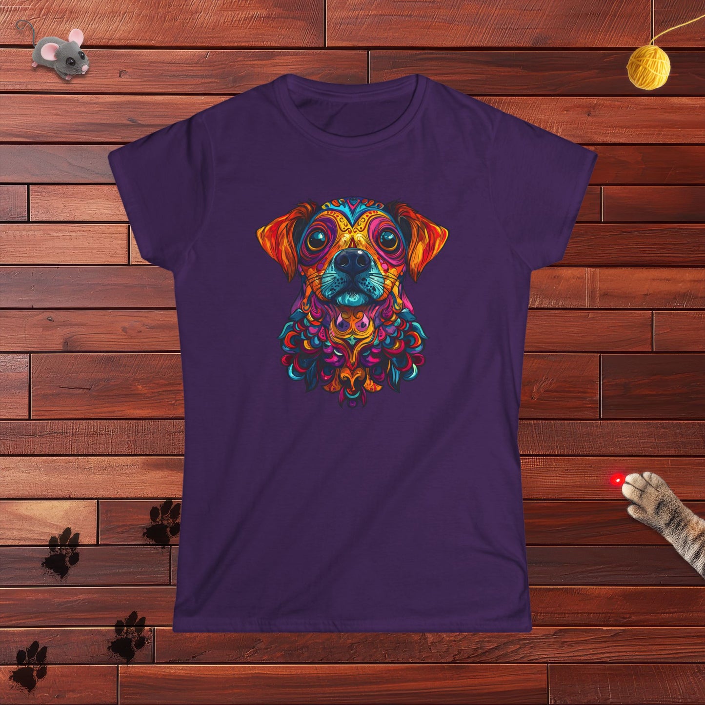 Dia De Muertos Perrito Ladies Tee