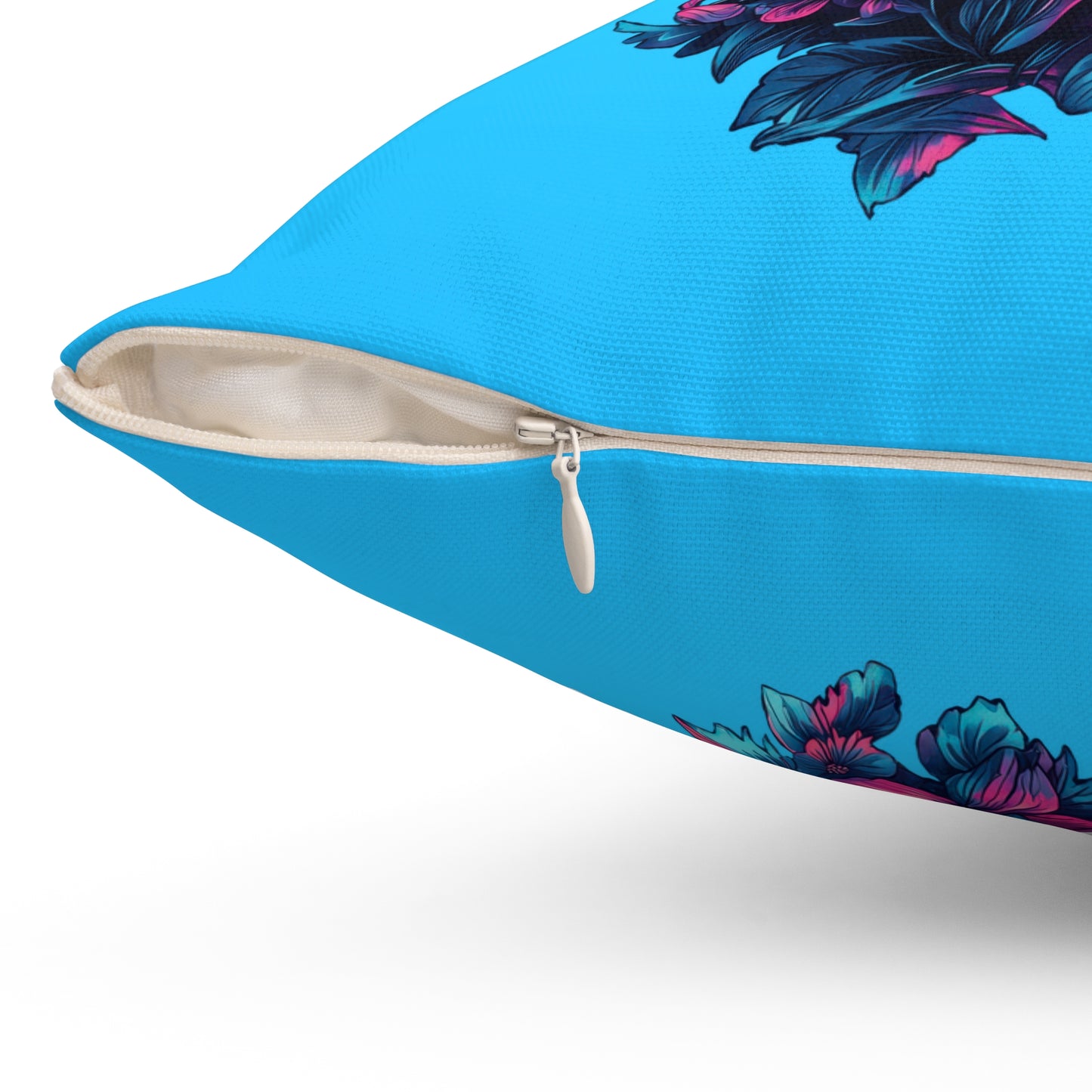 Floral Cat Throw Pillow