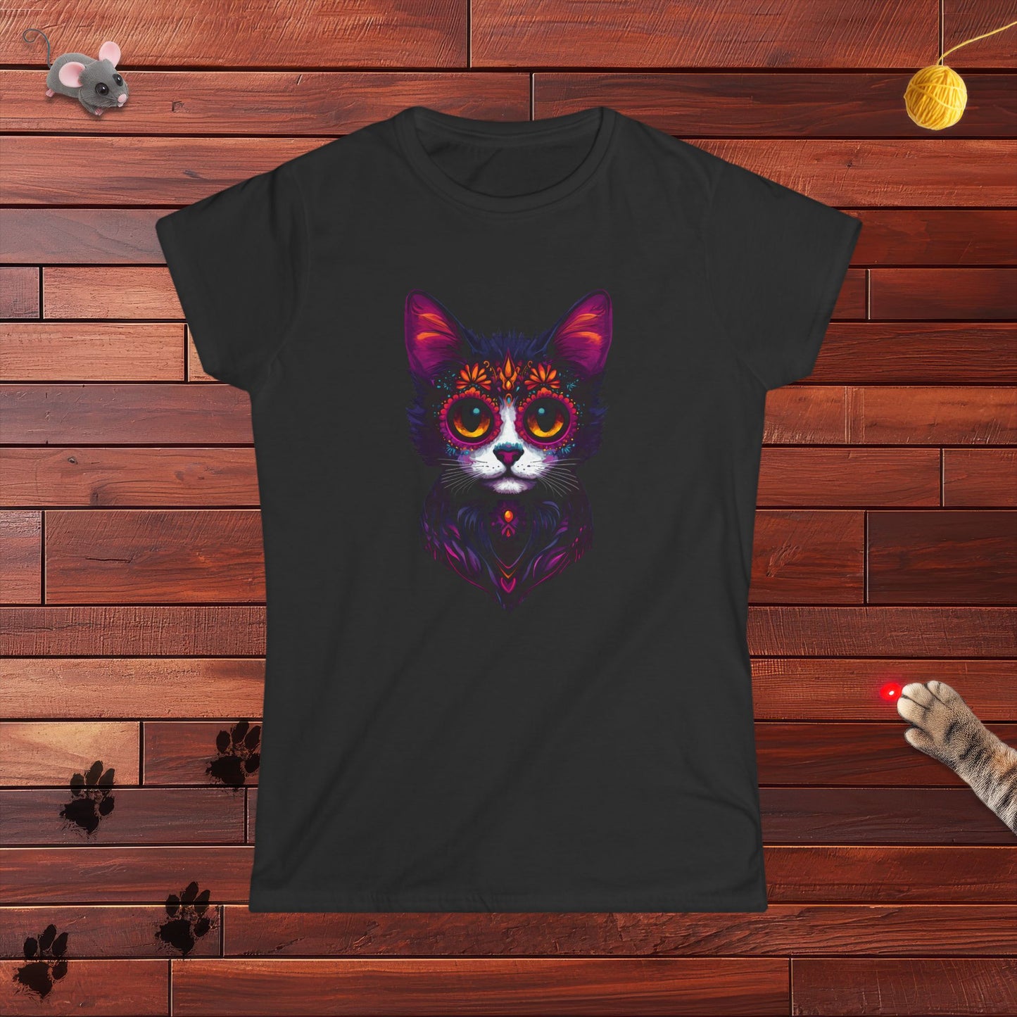 Dia De Muertos Gatito Ladies Tee