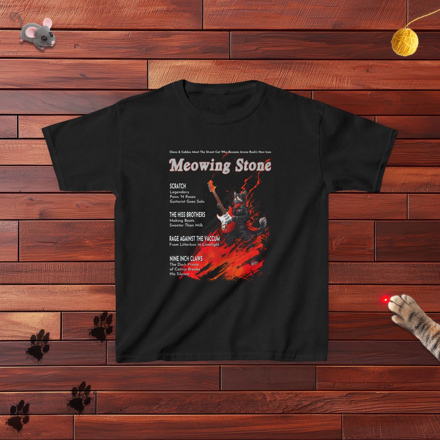 Meowing Stone Magazine Kids Tee