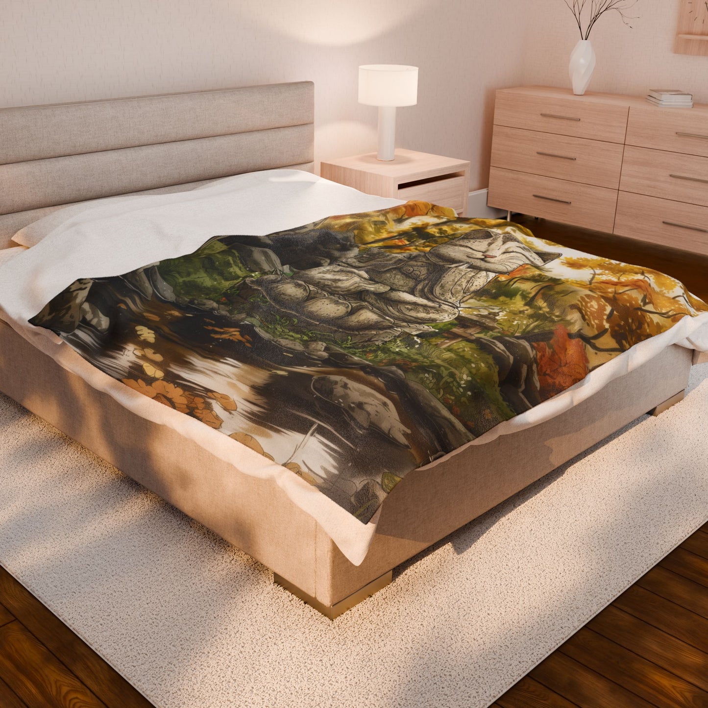 Purrfectly Zen Velveteen Plush Blanket