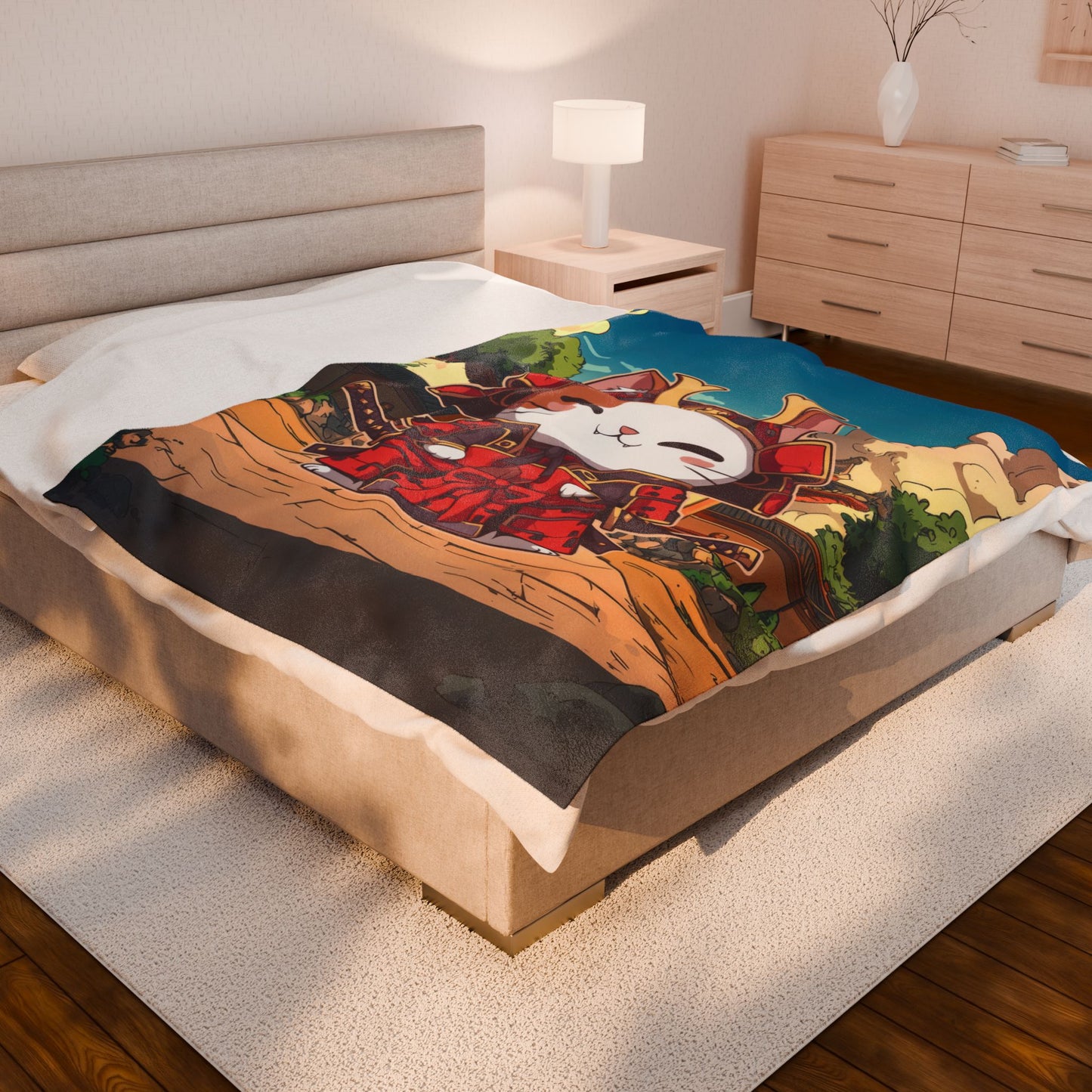 Little Samurai Velveteen Plush Blanket