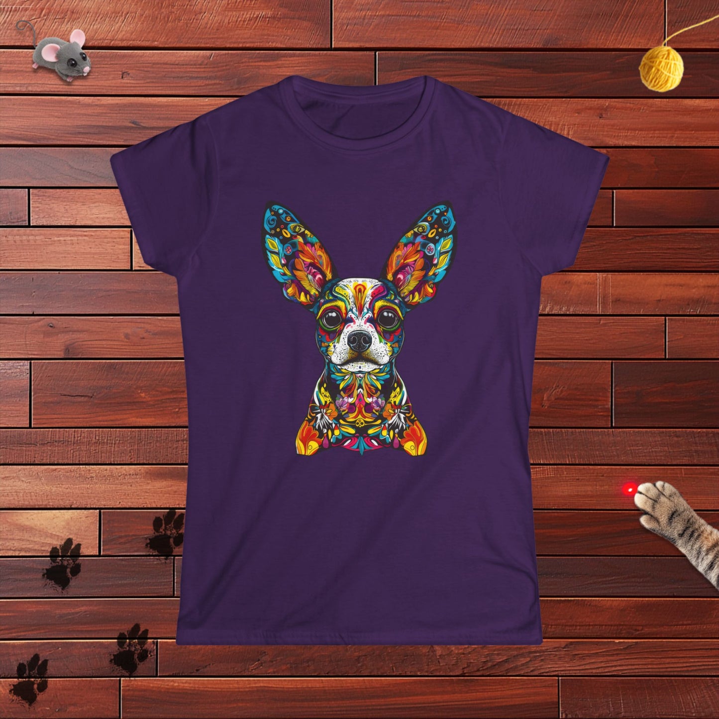 Dia De Muertos Doggo Ladies Tee