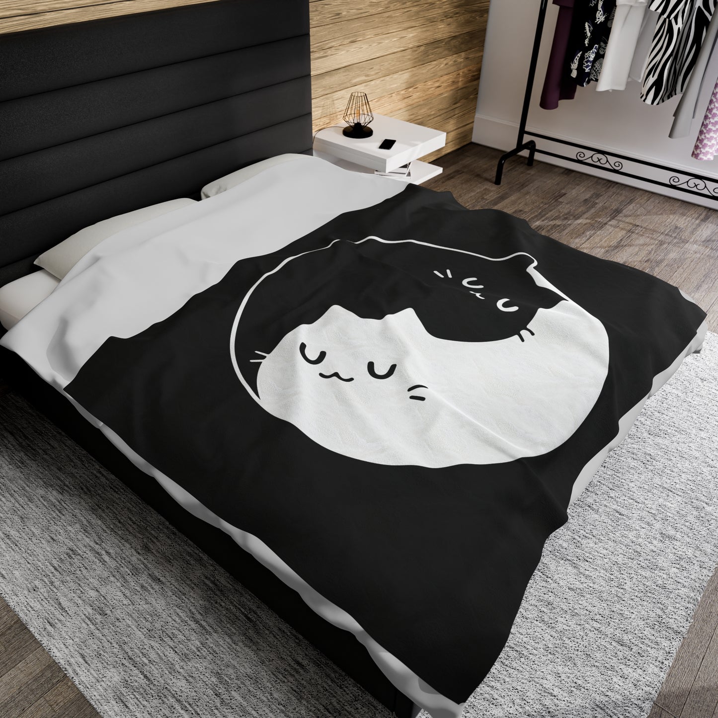 Yin Yang Velveteen Plush Blanket