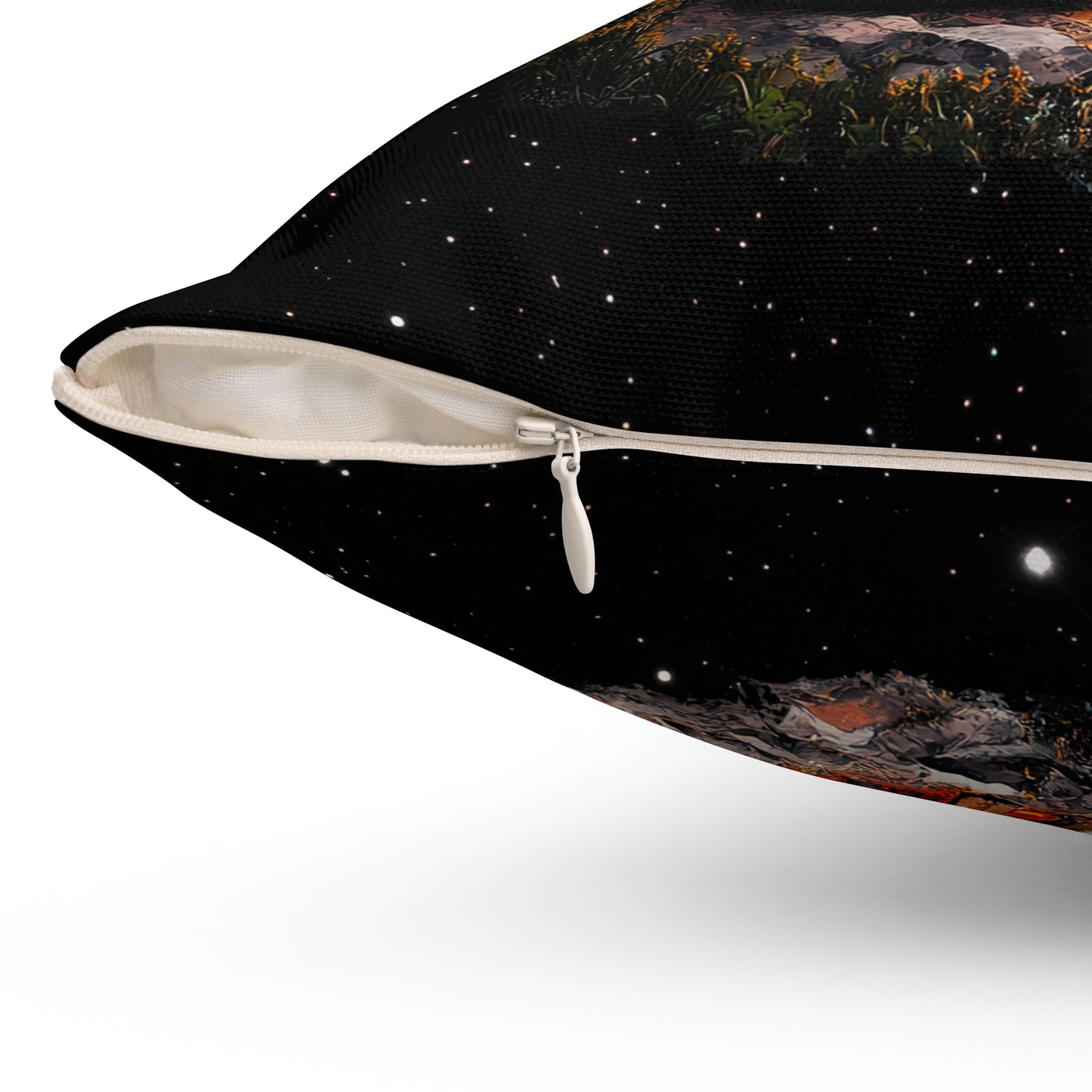 Camping Bear Throw Pillow