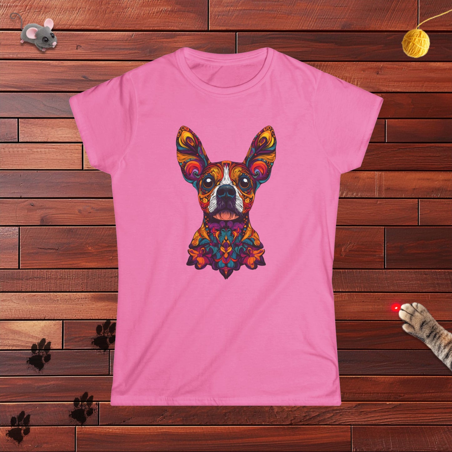 Dia De Muertos Frenchie Ladies Tee