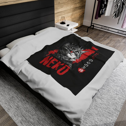 Neko King Of Our Hearts Velveteen Plush Blanket