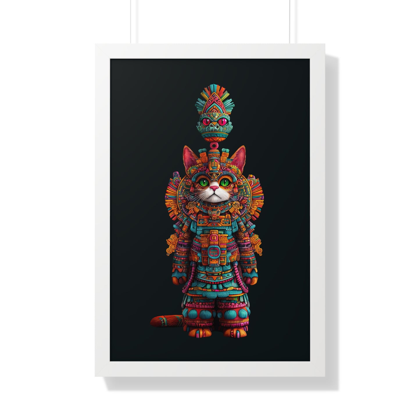 Azteca Gatito Framed Wall Art