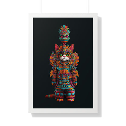 Azteca Gatito Framed Wall Art