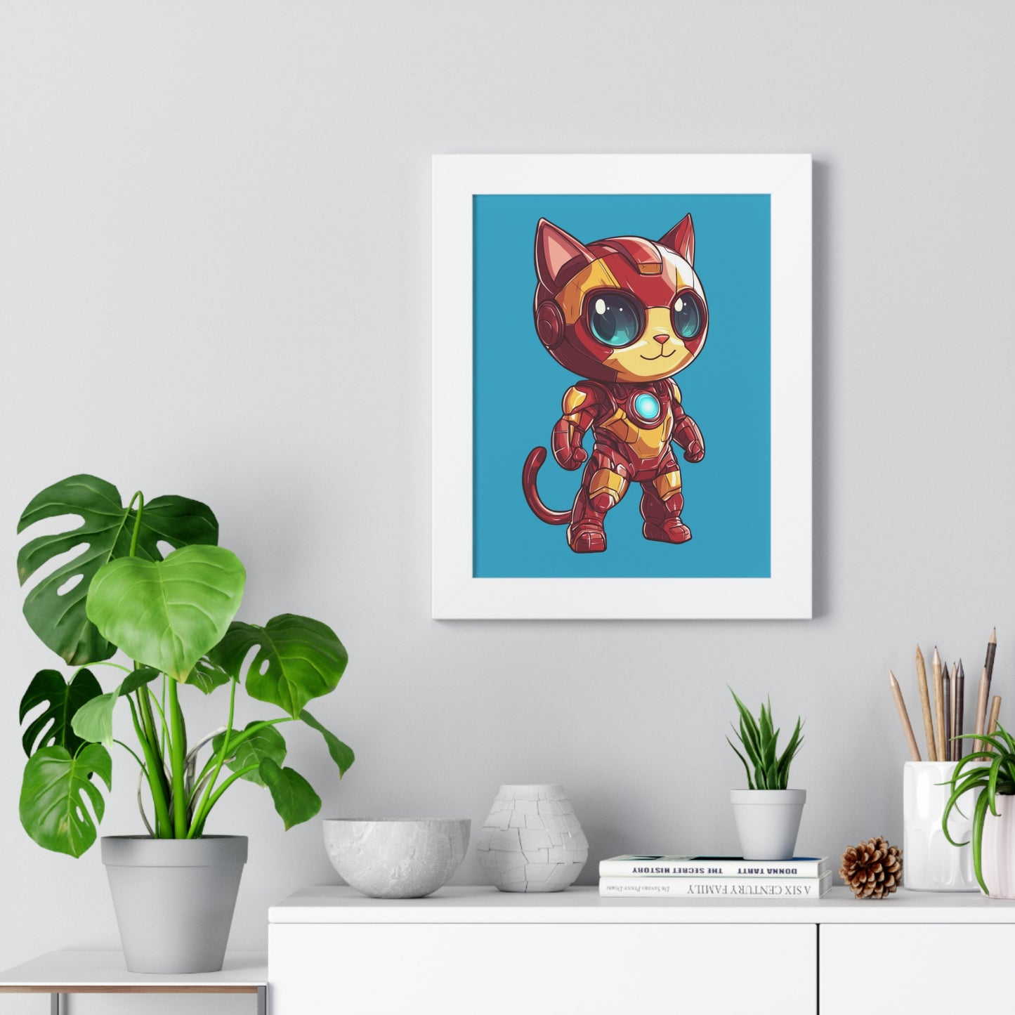 Iron Cat Framed Wall Art