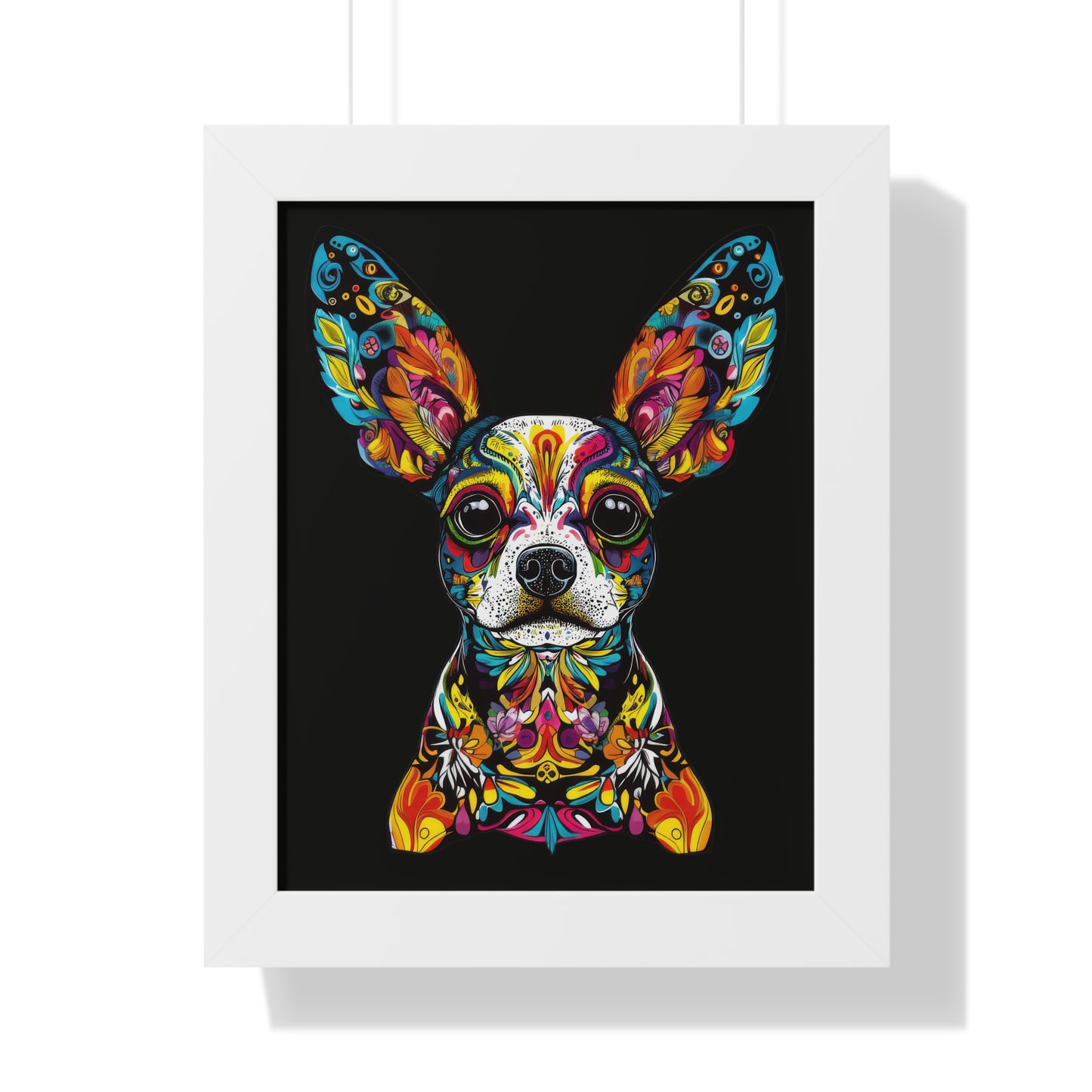 Dia De Muerte Doggo Framed Wall Art