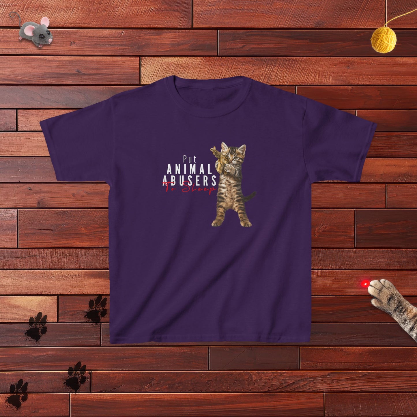 Put Animal Abusers To Sleep Kids Tee