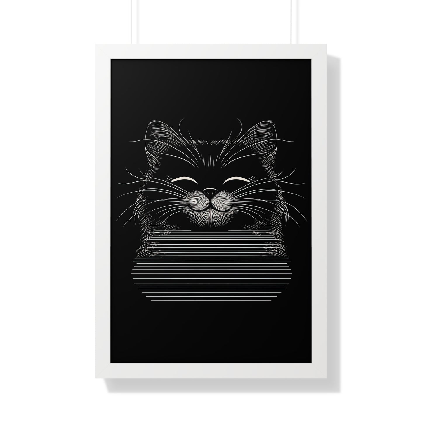 Smiling Cat Framed Wall Art