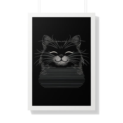 Smiling Cat Framed Wall Art