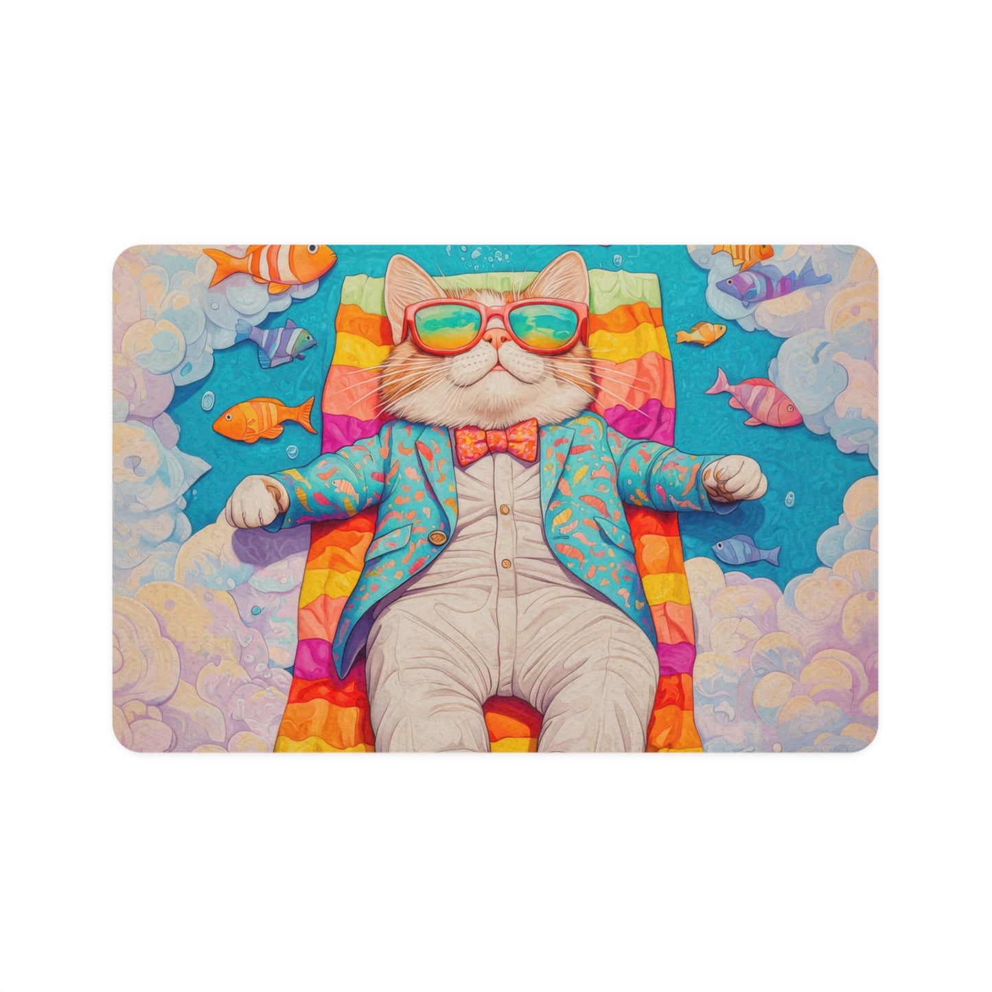 Chillaxing On Catnip Food Mat