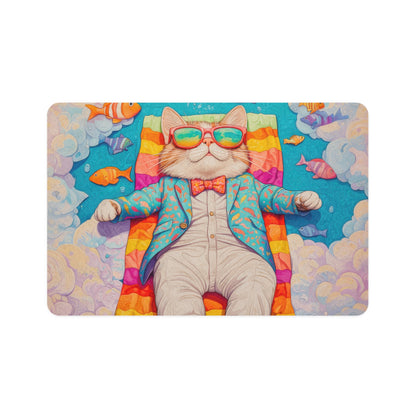 Chillaxing On Catnip Food Mat