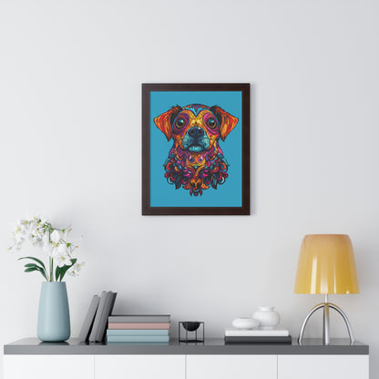 Dia De Muerte Perrito Framed Wall Art