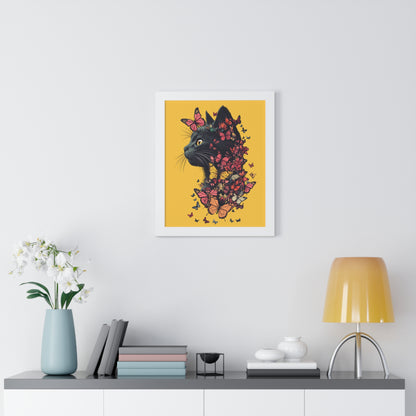 Butterfly Kitty Framed Wall Art