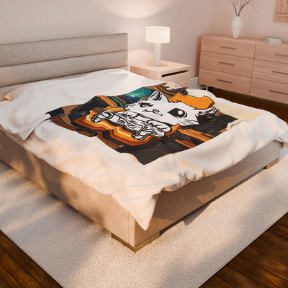 Gamer Kitty Velveteen Plush Blanket