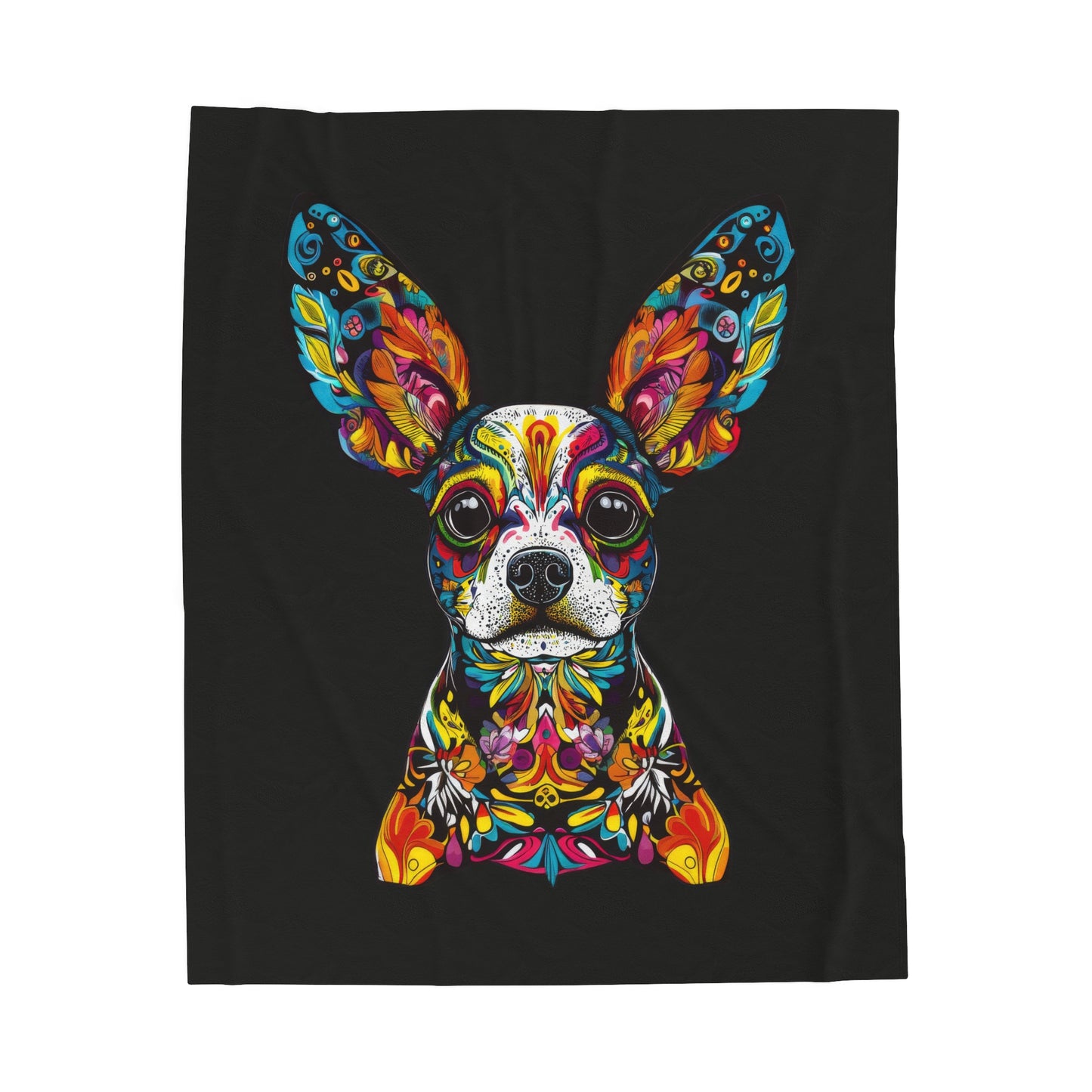 Dia De Muerte Doggo Velveteen Plush Blanket