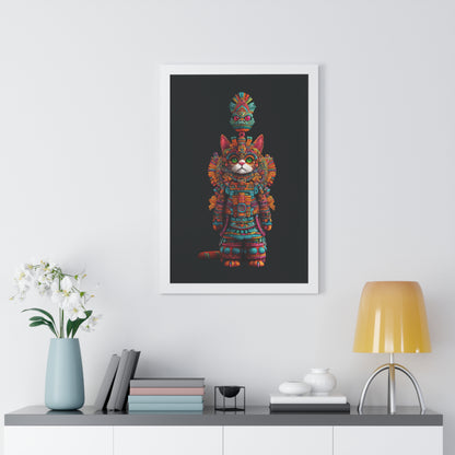 Azteca Gatito Framed Wall Art