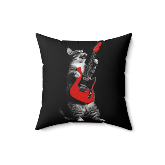 Guitar Gato Throw Pillow