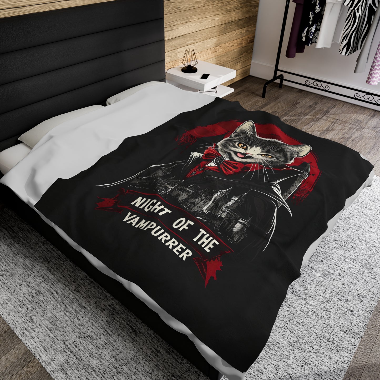 Night Of The Vampurrer Velveteen Plush Blanket