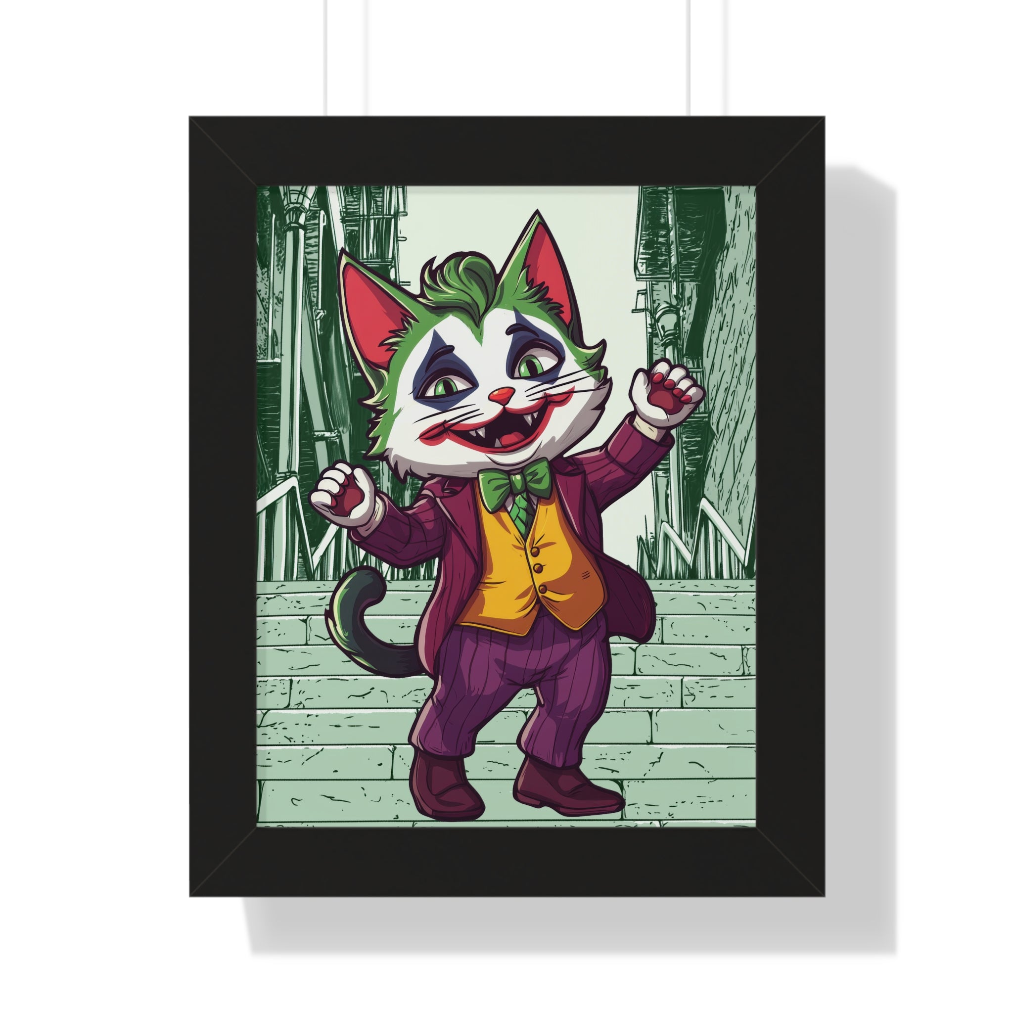 The Joker Cat Framed Wall Art – Created by Kitties