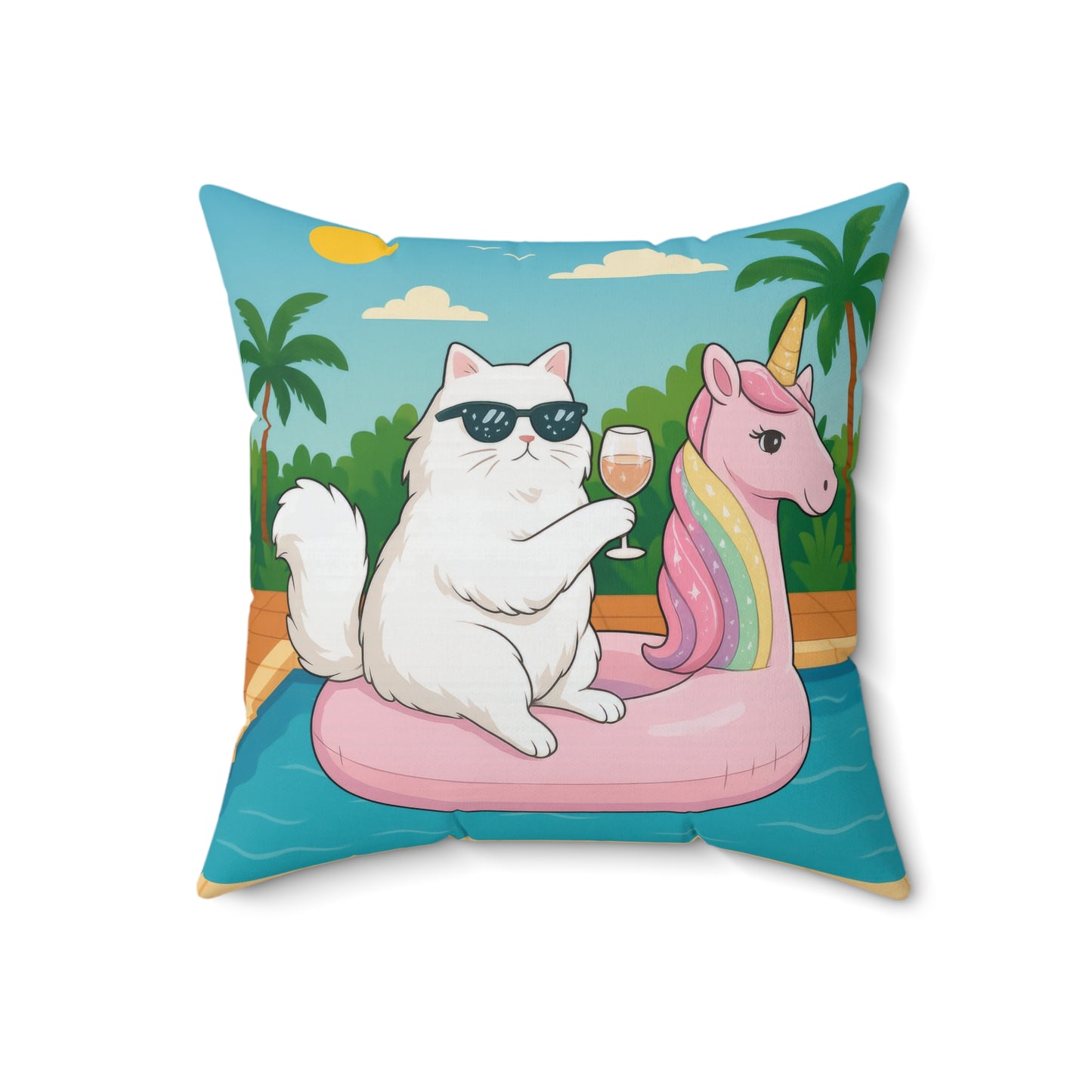Meowmosa Vibes Throw Pillow