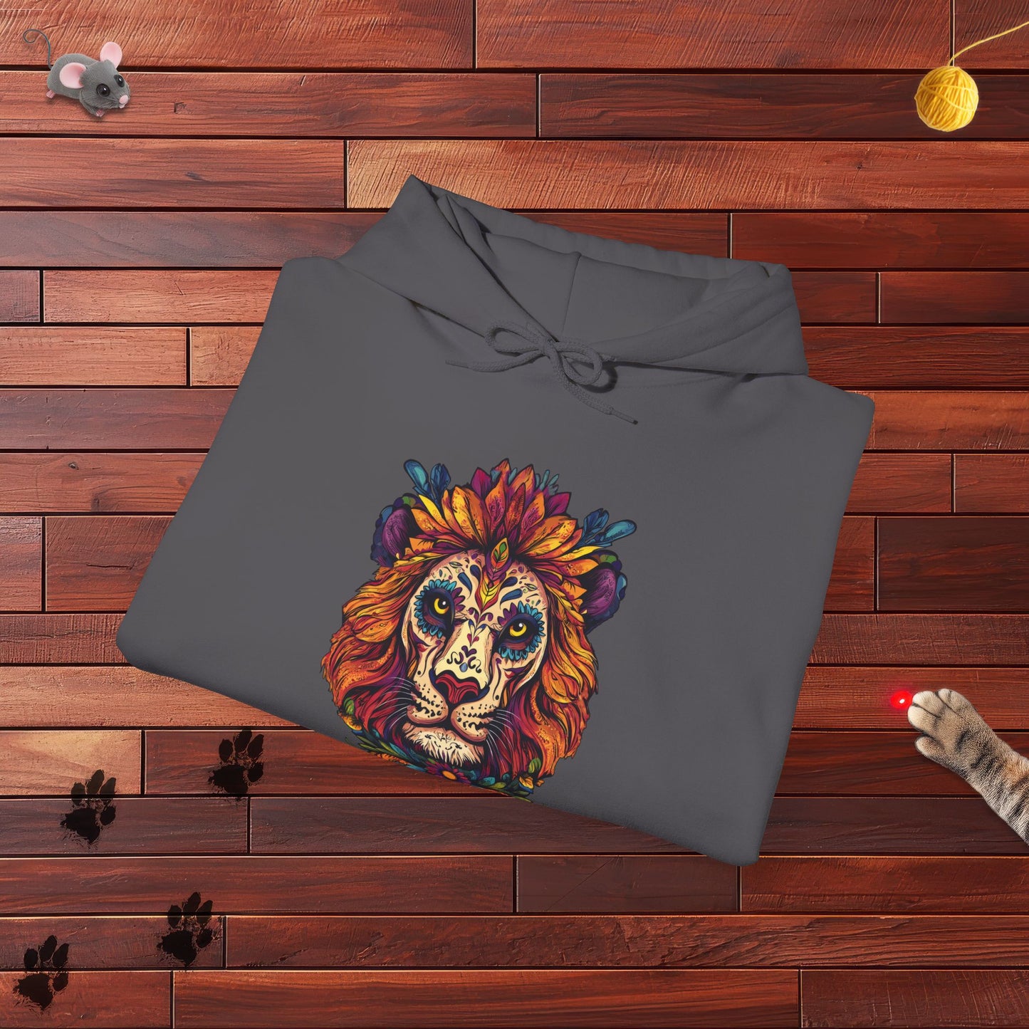 Dia De Muertos Lion Hoodie