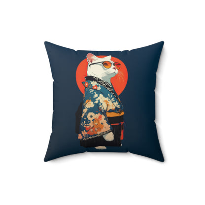 Kimono Kitty Throw Pillow