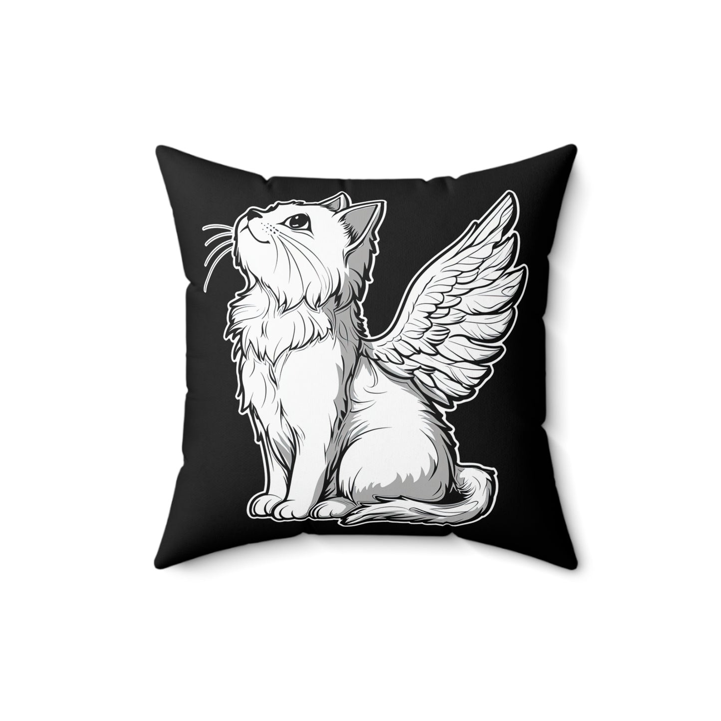 Angel Kitty Throw Pillow