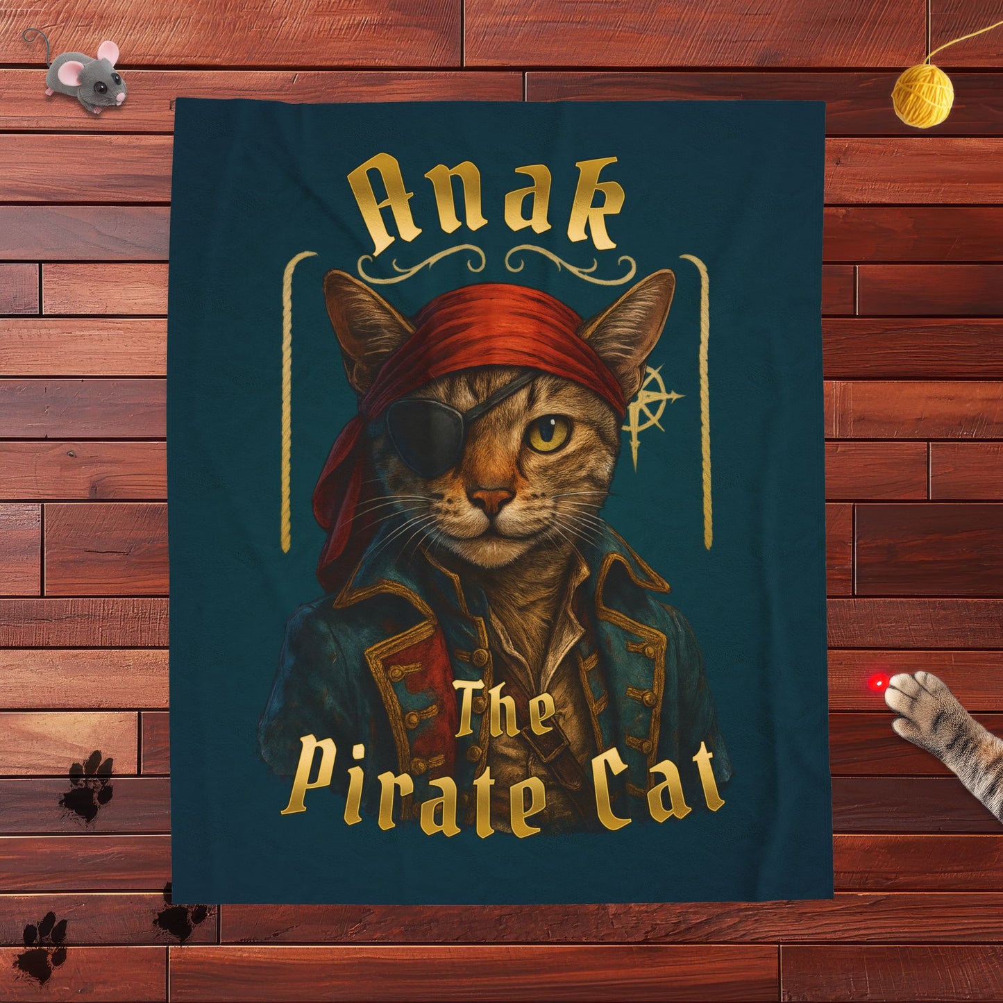 Anak The Pirate Cat Velveteen Plush Blanket