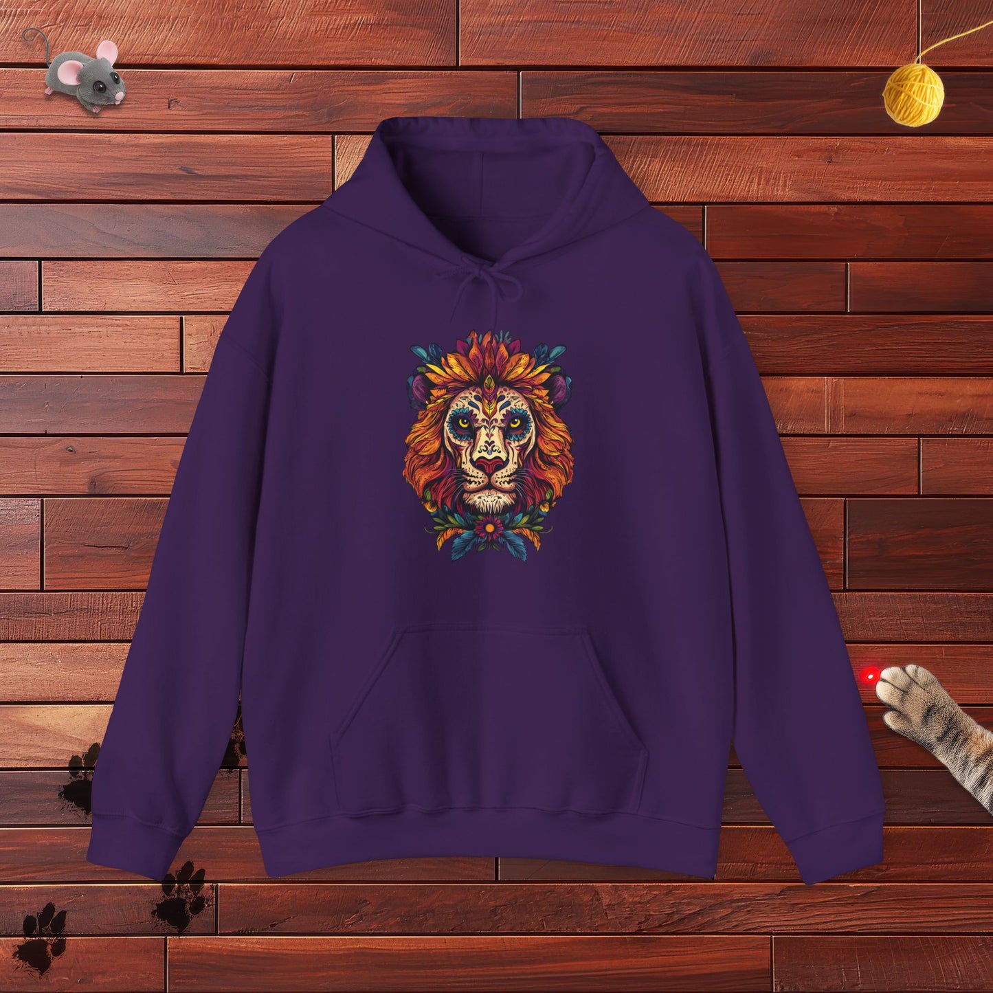 Dia De Muerte Lion Hoodie