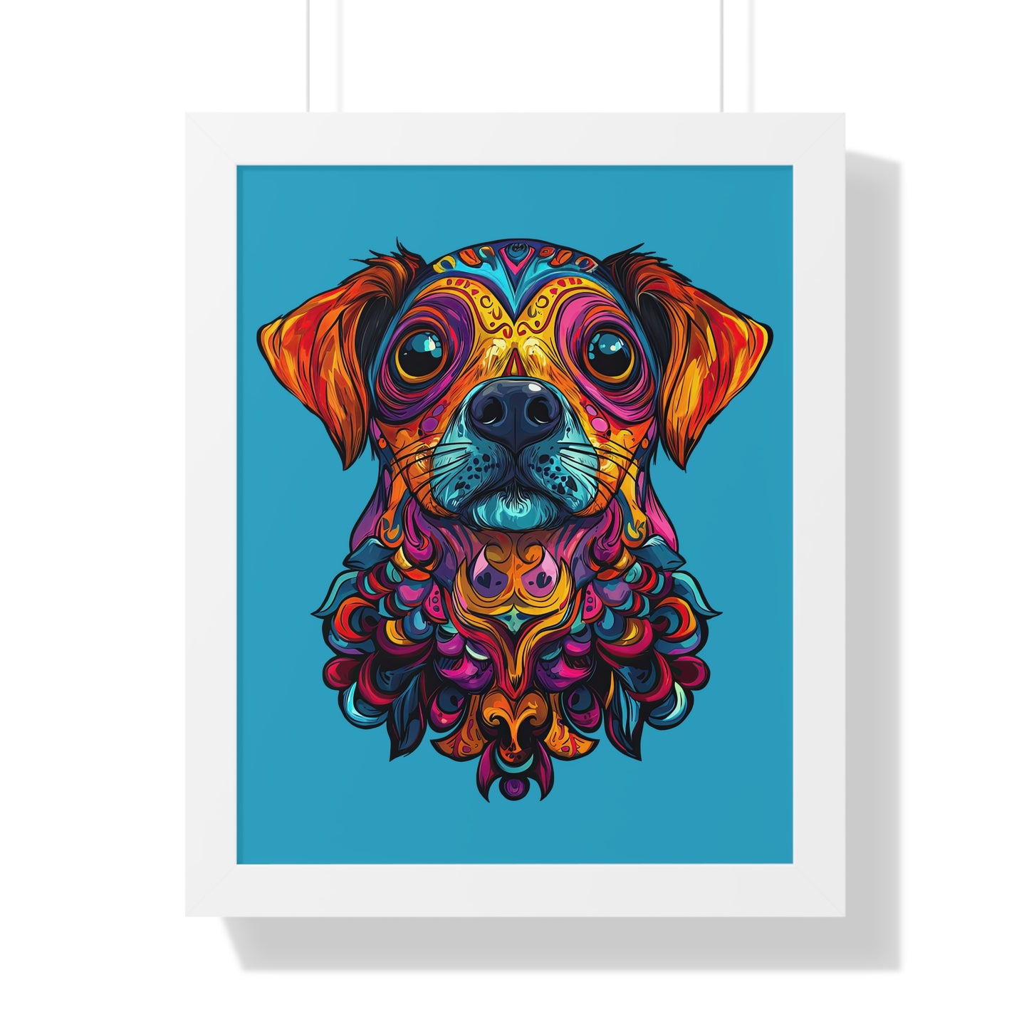 Dia De Muerte Perrito Framed Wall Art