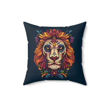 Dia De Muerte Lion Throw Pillow