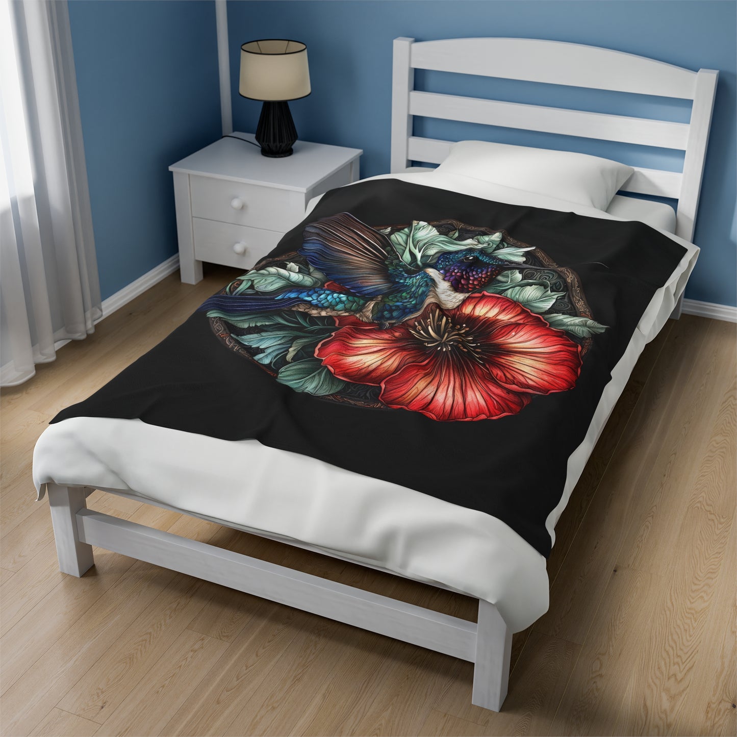 Hummingbird Velveteen Plush Blanket