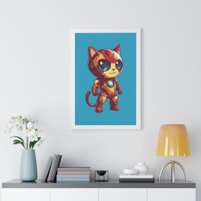 Iron Cat Framed Wall Art