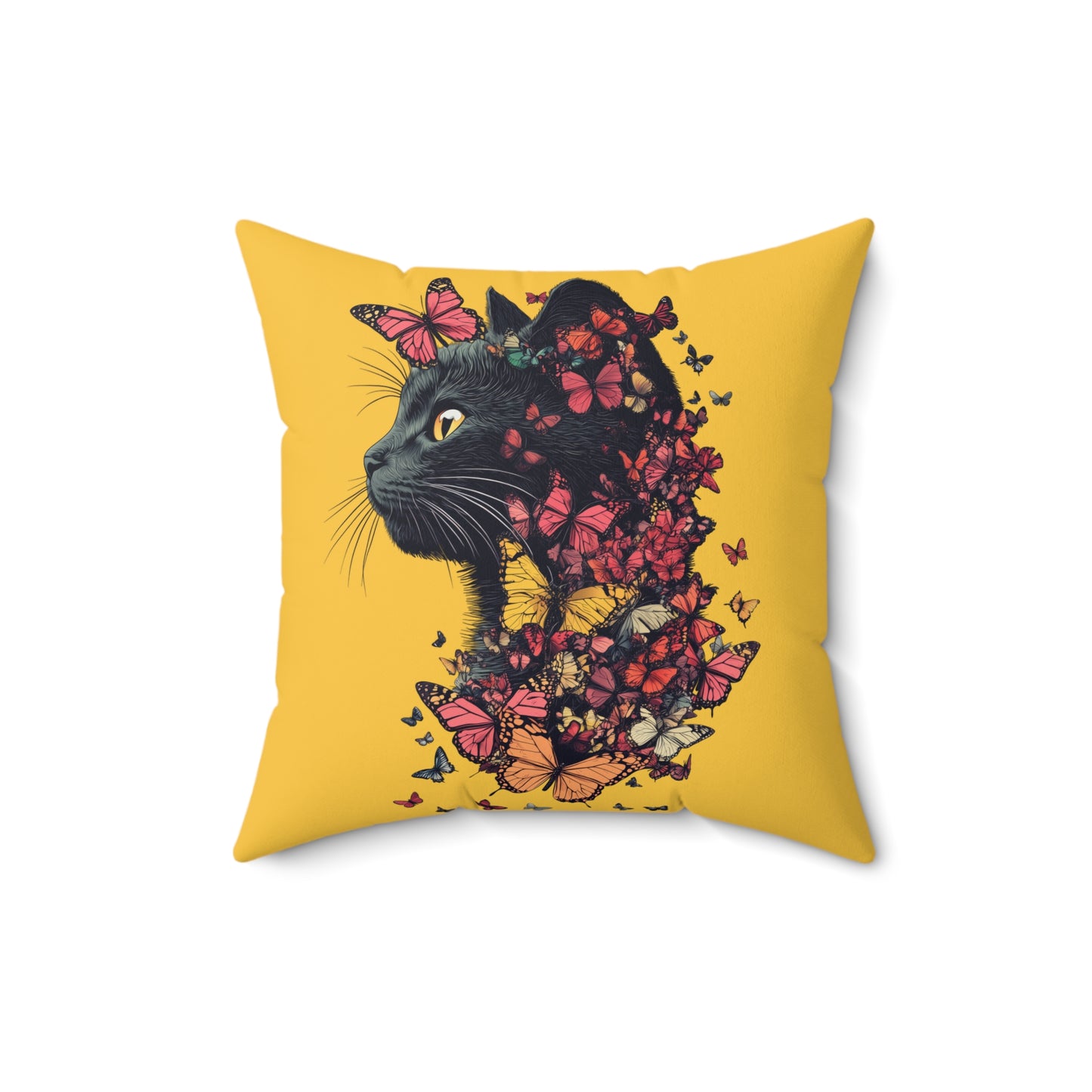 Butterfly Kitty Throw Pillow