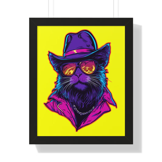 Meowcho Man Framed Wall Art