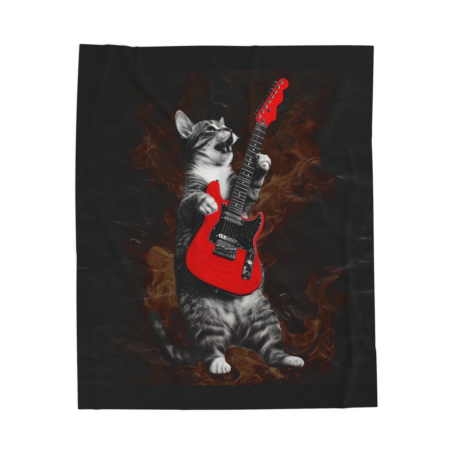 Guitar Gato Velveteen Plush Blanket