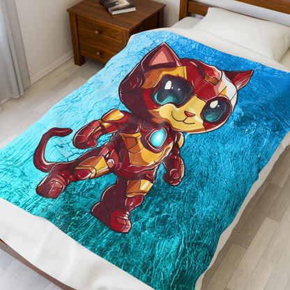 Iron Cat Velveteen Plush Blanket