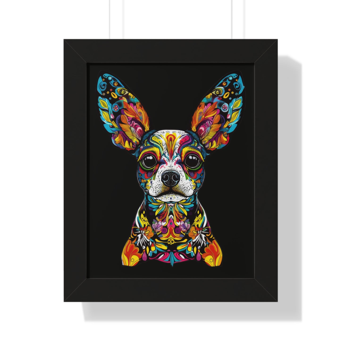 Dia De Muerte Doggo Framed Wall Art