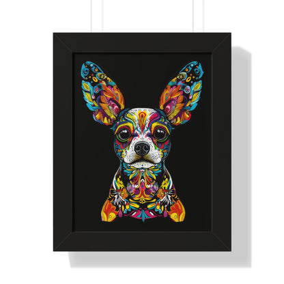 Dia De Muerte Doggo Framed Wall Art