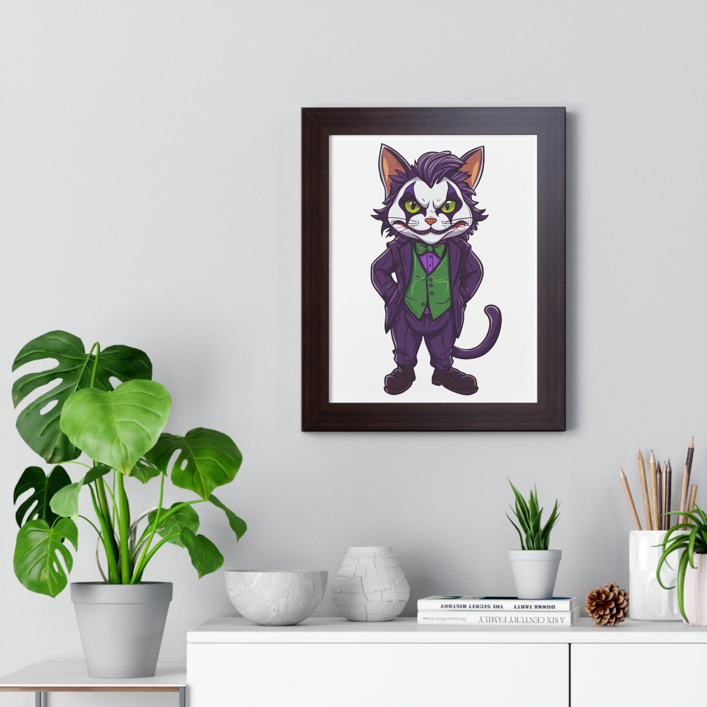 Joker Cat Framed Wall Art