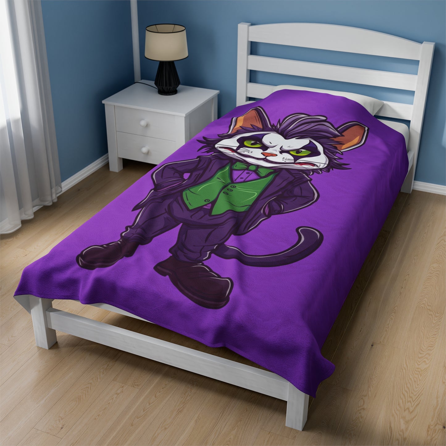 Joker Cat Velveteen Plush Blanket