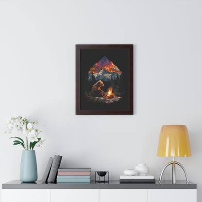 Camping Bear Framed Wall Art