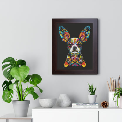 Dia De Muerte Doggo Framed Wall Art