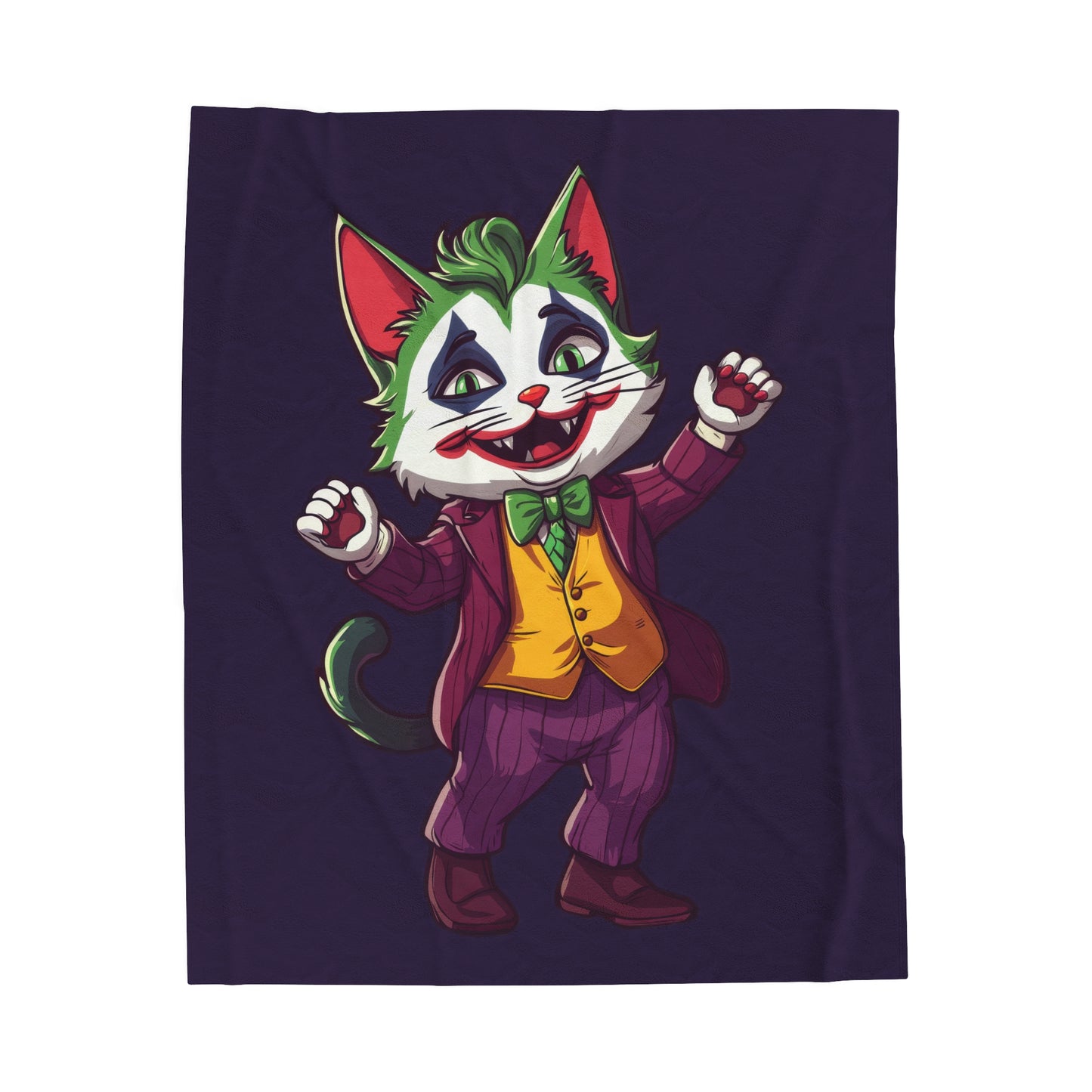 The Joker Cat Velveteen Plush Blanket